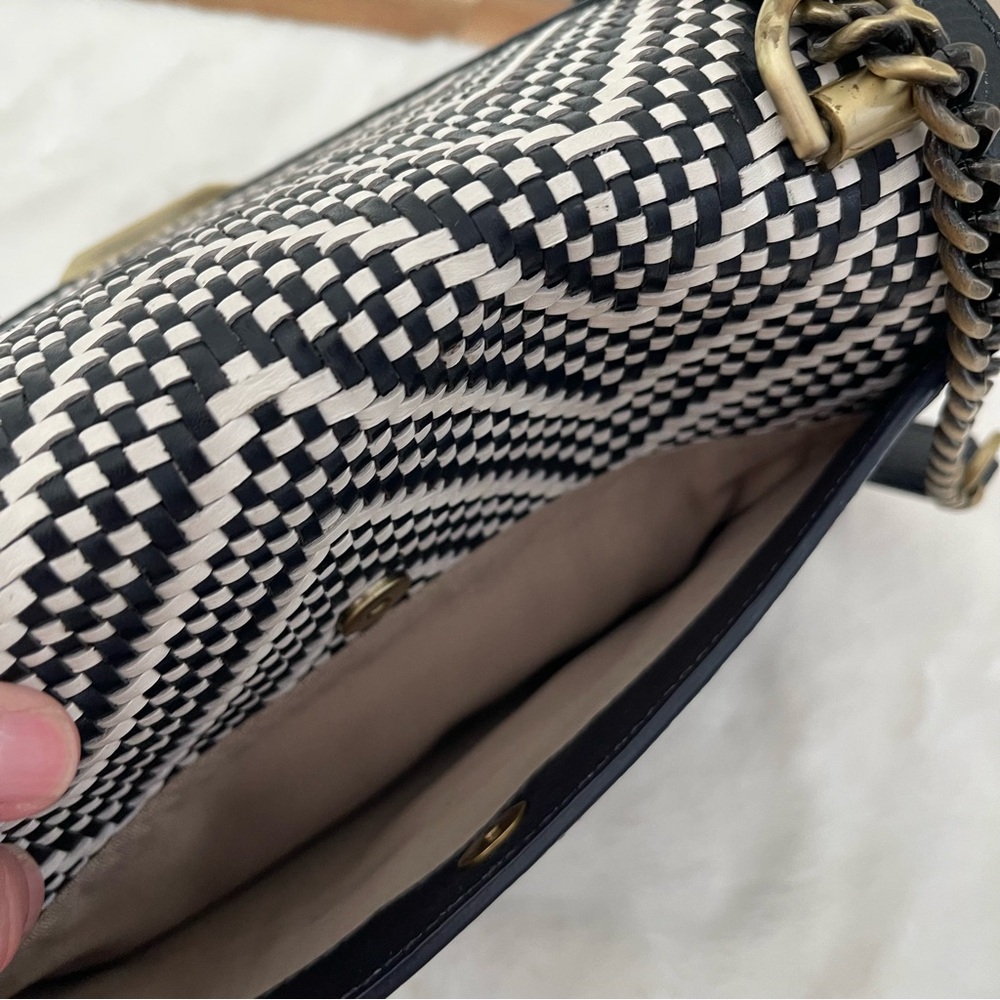 Michael Kors Chevron Woven Patterned Two Way Shoulder Or Crossbody Purse - Picture 11 of 16